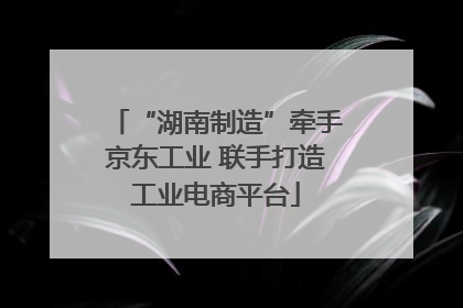 “湖南制造”牵手京东工业 联手打造工业电商平台